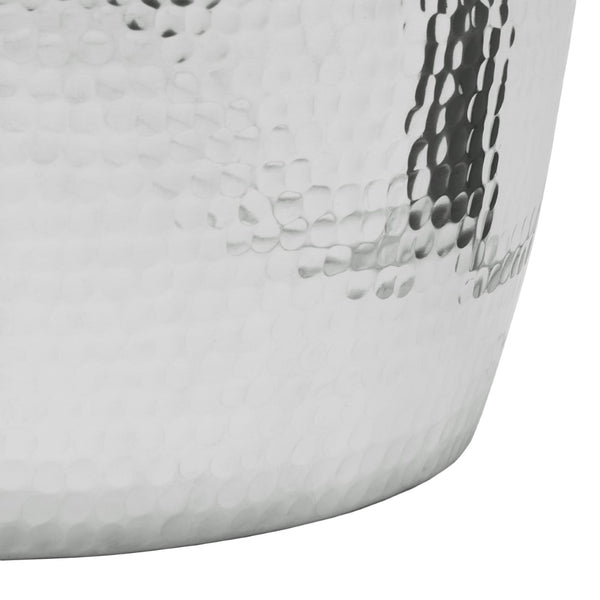 Safavieh Vanadium Round Hammered Stool – Modern Minimalist Accent Table For Stylish Living Spaces & Decor Silver FOX5504A