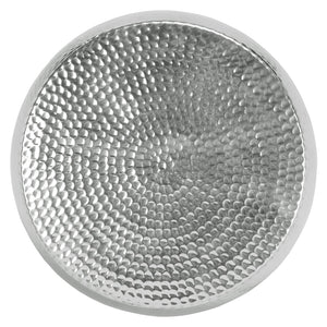 Safavieh Vanadium Round Hammered Stool – Modern Minimalist Accent Table For Stylish Living Spaces & Decor Silver FOX5504A