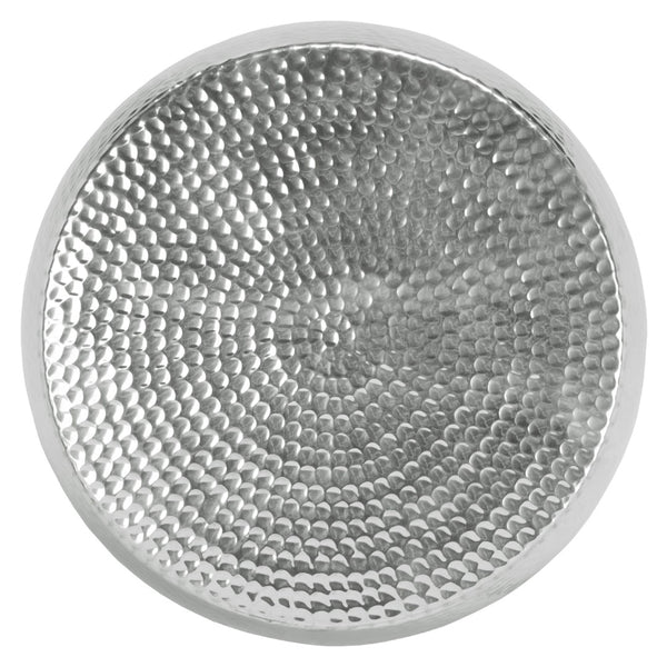 Safavieh Vanadium Round Hammered Stool – Modern Minimalist Accent Table For Stylish Living Spaces & Decor Silver FOX5504A