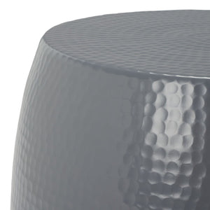 Safavieh Vanadium Round Hammered Stool – Modern Minimalist Accent Table For Stylish Living Spaces & Decor Dark Grey FOX5504C