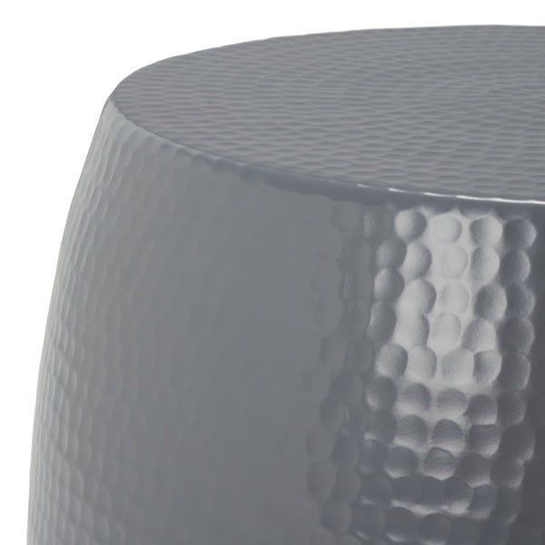 Safavieh Vanadium Round Hammered Stool – Modern Minimalist Accent Table For Stylish Living Spaces & Decor Dark Grey FOX5504C