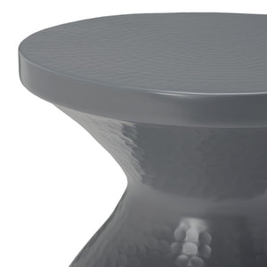 Safavieh Radium Sculptural Hammered Stool - Elegant Hourglass Accent For Modern And Traditional Spaces Dark Grey FOX5505C