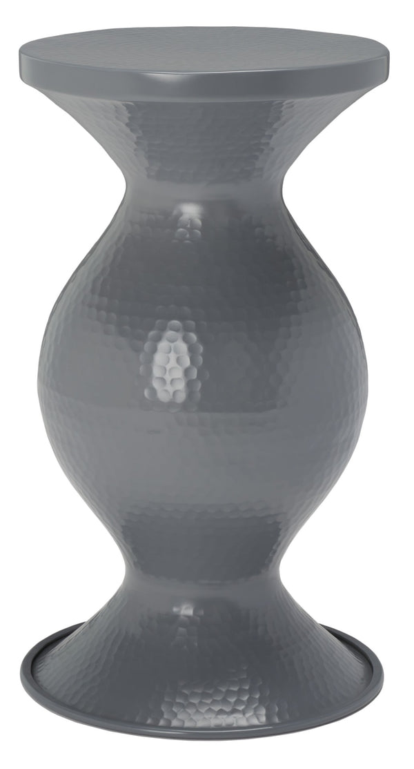 Safavieh Radium Sculptural Hammered Stool - Elegant Hourglass Accent For Modern And Traditional Spaces Dark Grey FOX5505C