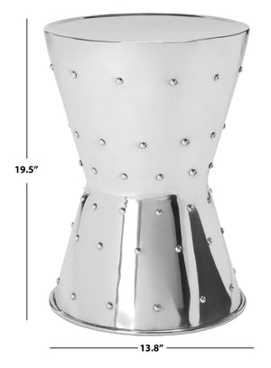 Safavieh Thorium Polished Aluminum Stool - Versatile Modern Accent Table For Indoor & Outdoor Spaces FOX5507A