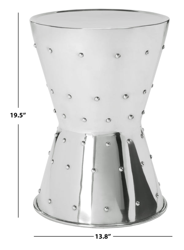 Safavieh Thorium Polished Aluminum Stool - Versatile Modern Accent Table For Indoor & Outdoor Spaces FOX5507A