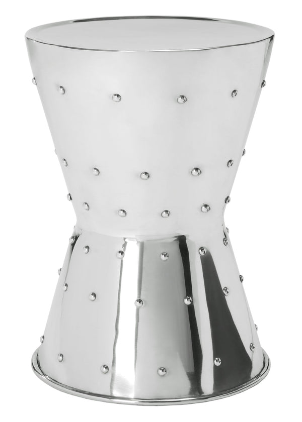 Safavieh Thorium Polished Aluminum Stool - Versatile Modern Accent Table For Indoor & Outdoor Spaces FOX5507A