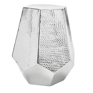 Safavieh Aidan Hammered Aluminum Stool - Modern Glam Accent Piece For Stylish Seating And Decor Versatility Silver FOX5509A