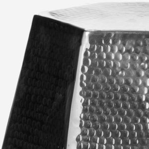 Safavieh Aidan Hammered Aluminum Stool - Modern Glam Accent Piece For Stylish Seating And Decor Versatility Silver FOX5509A