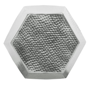 Safavieh Aidan Hammered Aluminum Stool - Modern Glam Accent Piece For Stylish Seating And Decor Versatility Silver FOX5509A