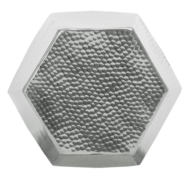 Safavieh Aidan Hammered Aluminum Stool - Modern Glam Accent Piece For Stylish Seating And Decor Versatility Silver FOX5509A