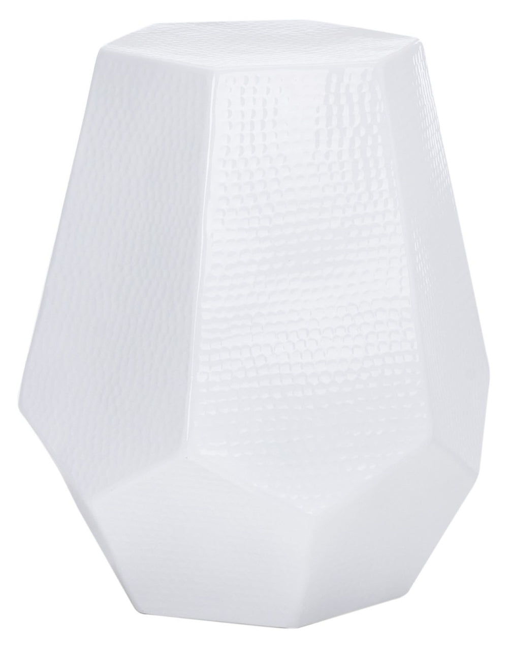 Safavieh Aidan Stylish Hammered Aluminum Stool - Versatile Hexagonal Accent For Modern Homes & Businesses FOX5509B
