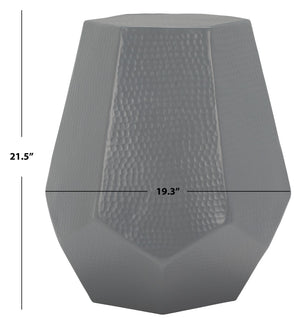 Safavieh Aidan Hammered Aluminum Stool - Modern Glam Accent Piece For Stylish Seating And Decor Versatility Dark Grey FOX5509C