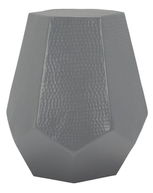 Safavieh Aidan Hammered Aluminum Stool - Modern Glam Accent Piece For Stylish Seating And Decor Versatility Dark Grey FOX5509C