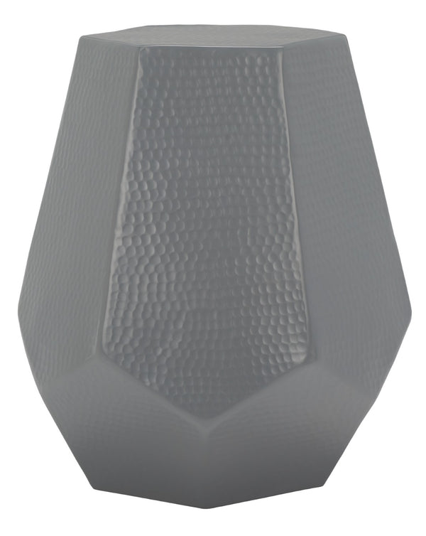 Safavieh Aidan Hammered Aluminum Stool - Modern Glam Accent Piece For Stylish Seating And Decor Versatility Dark Grey FOX5509C