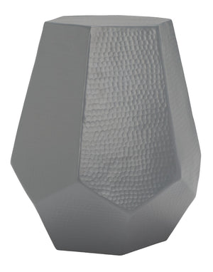 Safavieh Aidan Hammered Aluminum Stool - Modern Glam Accent Piece For Stylish Seating And Decor Versatility Dark Grey FOX5509C