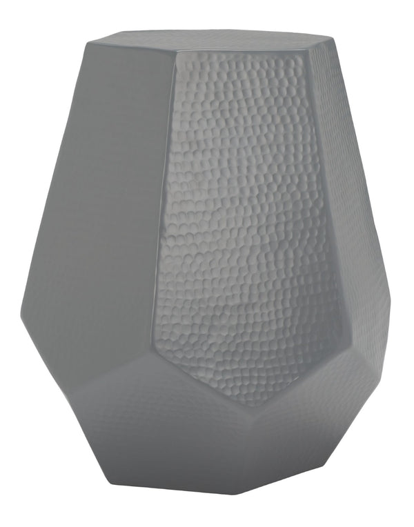 Safavieh Aidan Hammered Aluminum Stool - Modern Glam Accent Piece For Stylish Seating And Decor Versatility Dark Grey FOX5509C