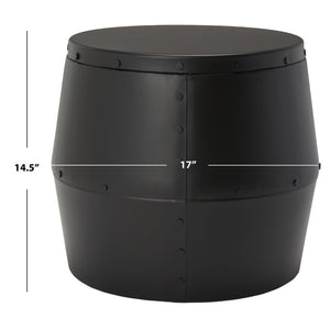 Safavieh Cerium Vintage-Industrial Drum Stool - Versatile Accent Piece & Extra Seating For Any Space FOX5512A