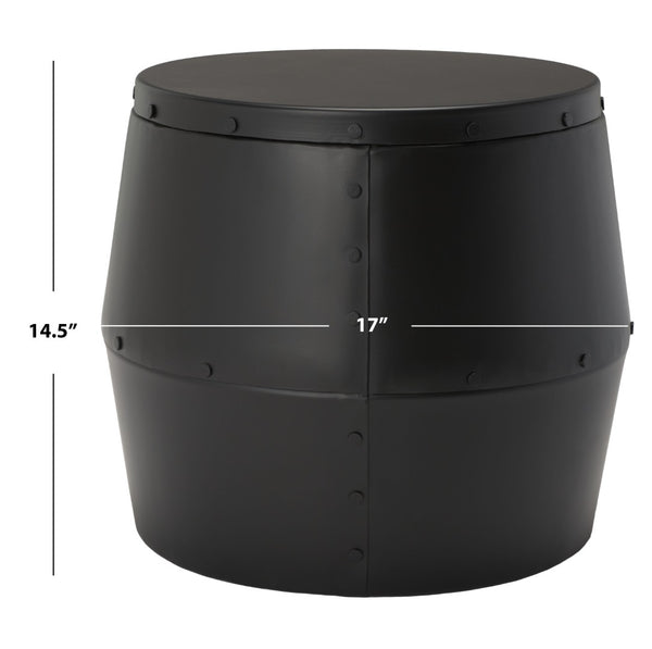 Safavieh Cerium Vintage-Industrial Drum Stool - Versatile Accent Piece & Extra Seating For Any Space FOX5512A