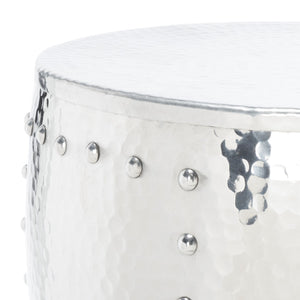Safavieh Hammersmith Industrial Metal Table Stool - Versatile Drum Design For Modern Spaces & Stylish Decor FOX5514A