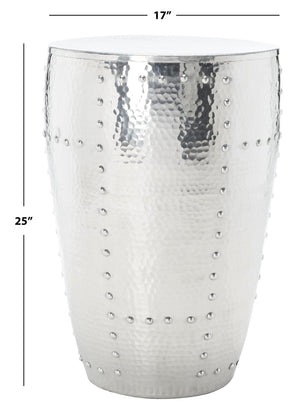 Safavieh Hammersmith Industrial Metal Table Stool - Versatile Drum Design For Modern Spaces & Stylish Decor FOX5514A