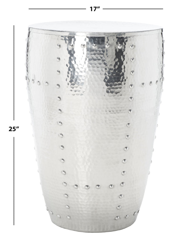 Safavieh Hammersmith Industrial Metal Table Stool - Versatile Drum Design For Modern Spaces & Stylish Decor FOX5514A