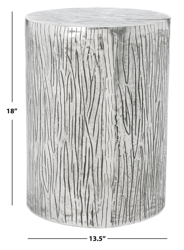Safavieh Forrest Metal Table Stool - Stylish Silver Accent Piece With Organic Design For Versatile Home Use FOX5517A