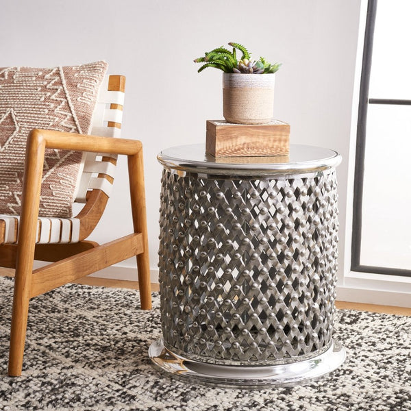 Safavieh Metal Lace Table Stool - Elegant Aluminum Accent Seat With Mediterranean Design For Modern Spaces FOX5518A