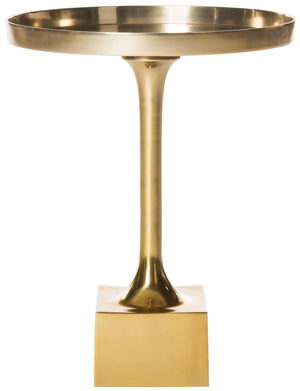 Safavieh Corvus Round Side Table – Contemporary Accent Piece With Sleek Metalwork For Modern Living Spaces Antique Brass FOX5519A