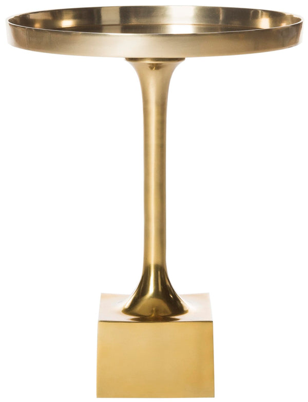 Safavieh Corvus Round Side Table – Contemporary Accent Piece With Sleek Metalwork For Modern Living Spaces Antique Brass FOX5519A