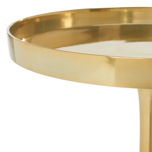 Safavieh Corvus Round Side Table – Contemporary Accent Piece With Sleek Metalwork For Modern Living Spaces Antique Brass FOX5519A