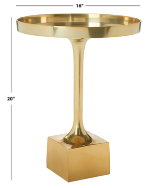 Safavieh Corvus Round Side Table – Contemporary Accent Piece With Sleek Metalwork For Modern Living Spaces Antique Brass FOX5519A
