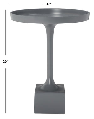 Safavieh Corvus Round Side Table – Contemporary Accent Piece With Sleek Metalwork For Modern Living Spaces Dark Grey FOX5519B