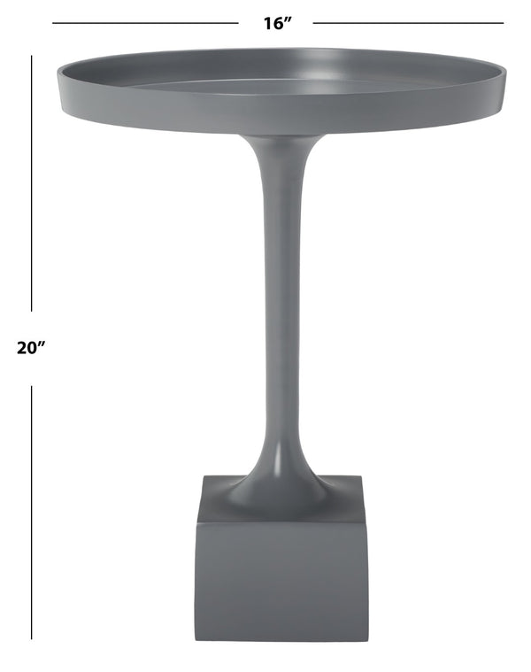 Safavieh Corvus Round Side Table – Contemporary Accent Piece With Sleek Metalwork For Modern Living Spaces Dark Grey FOX5519B