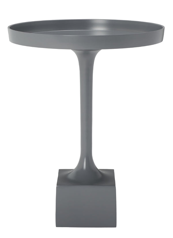 Safavieh Corvus Round Side Table – Contemporary Accent Piece With Sleek Metalwork For Modern Living Spaces Dark Grey FOX5519B