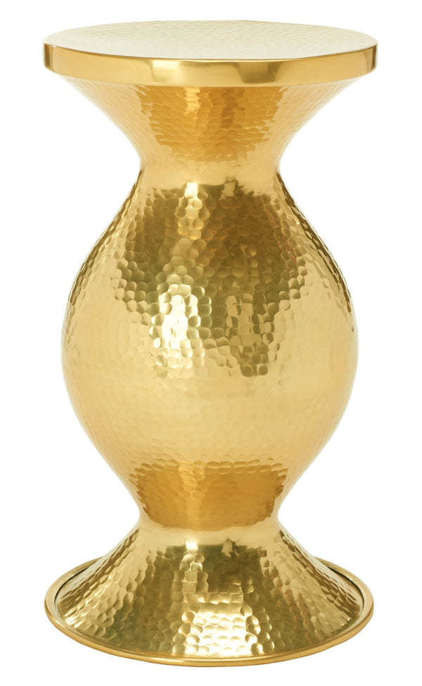 Safavieh Janus Glamorous Hammered End Table - Radiant Gold Finish, Sculptural Design For Luxury Interiors FOX5522A