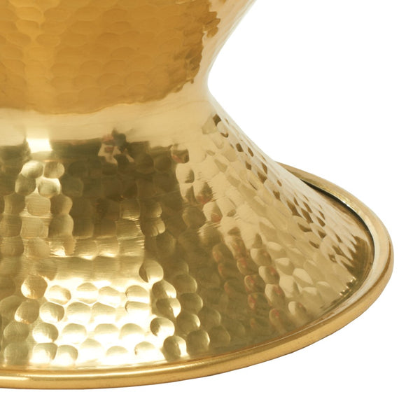 Safavieh Janus Glamorous Hammered End Table - Radiant Gold Finish, Sculptural Design For Luxury Interiors FOX5522A