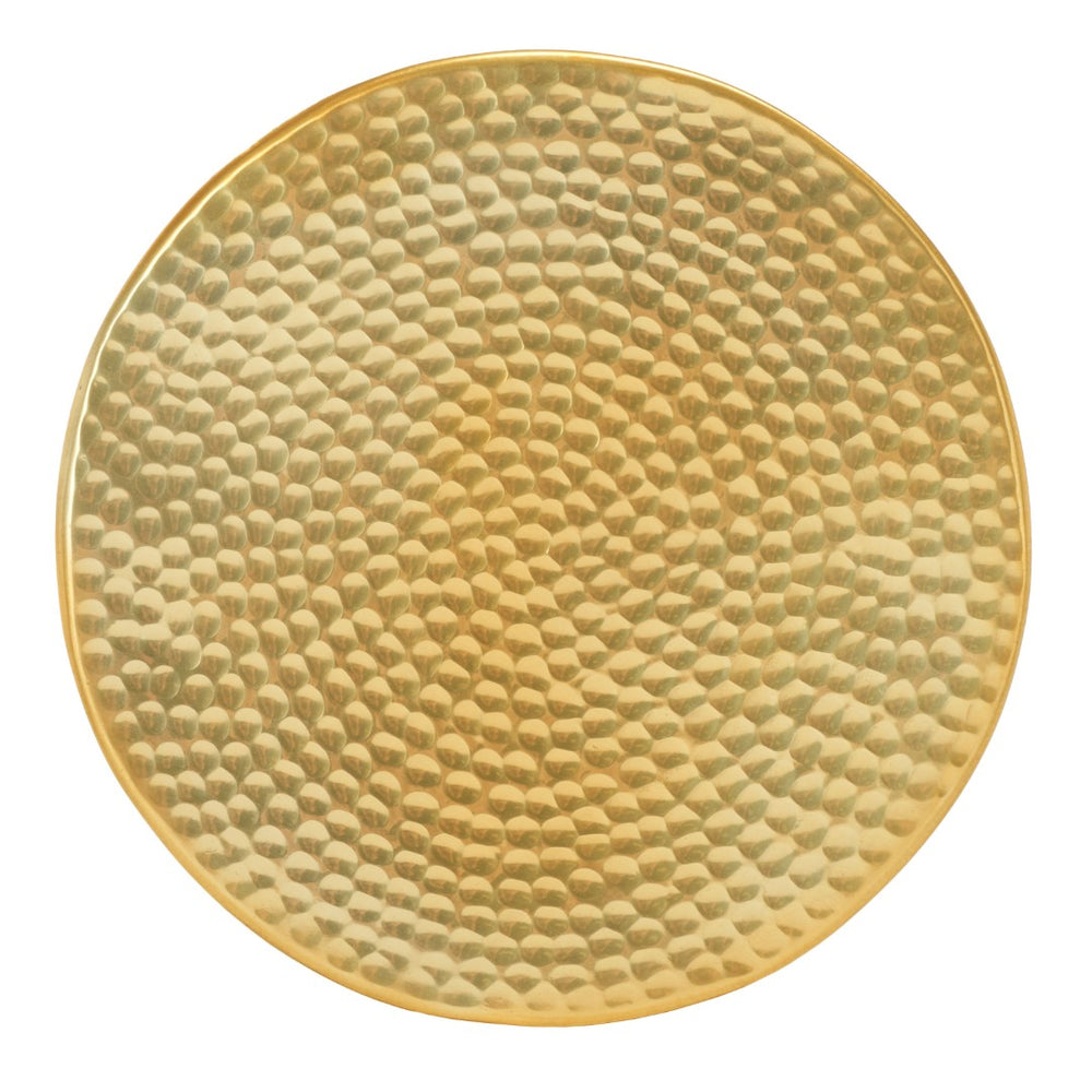 Safavieh Janus Glamorous Hammered End Table - Radiant Gold Finish, Sculptural Design For Luxury Interiors FOX5522A