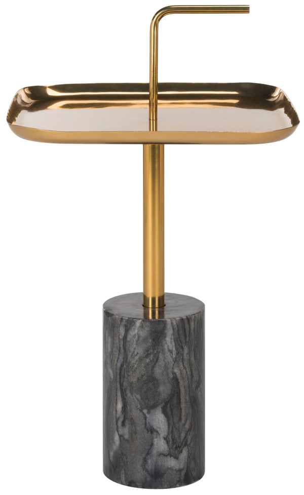 Safavieh Artemis Square Brass Top Side Table Brass/Black Marble FOX5525A