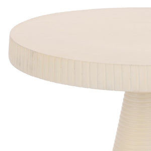 Safavieh Champeaux Cast Aluminum Pedestal Accent Table Sculptural White Textured Modern FOX5527B