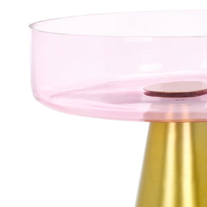 Safavieh Crysanta Round Accent Table - Modern Glam Glass Top With Gold Base For Stylish Living Spaces FOX5528A