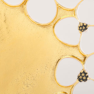 Safavieh Florance Accent Table - Handcrafted Gold Finish With Floral Motifs, Glam Decorative Side Table FOX5529A