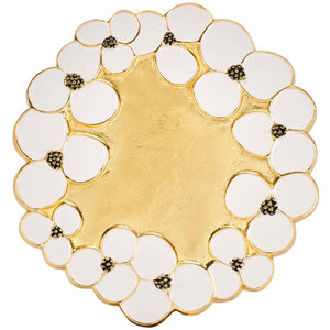 Safavieh Florance Accent Table - Handcrafted Gold Finish With Floral Motifs, Glam Decorative Side Table FOX5529A