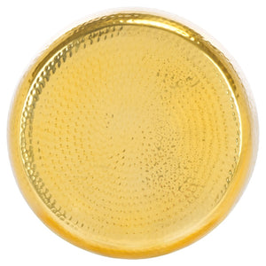 Safavieh Saanvi Luxurious Round Accent Table With Hammered Gold Top & Emerald Glass Base For Chic Décor FOX5530A