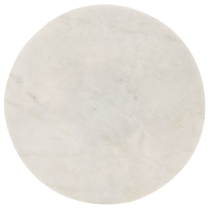 Safavieh Sizia Round Accent Table With White Marble Top & Antique Brass Pedestal For Elegant Home Decor FOX5532A
