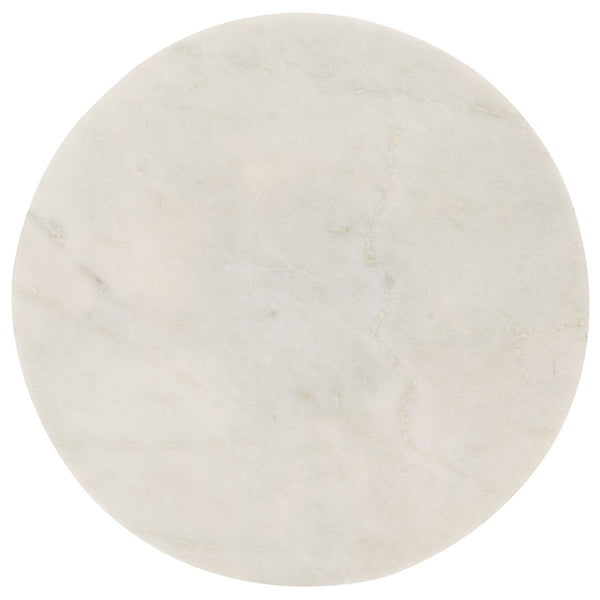 Safavieh Sizia Round Accent Table With White Marble Top & Antique Brass Pedestal For Elegant Home Decor FOX5532A