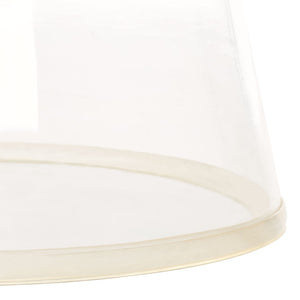 Safavieh Szabo Round Accent Table - Modern Clear Glass With Ripple Texture & Polished Gold Band For Elegance FOX5533A