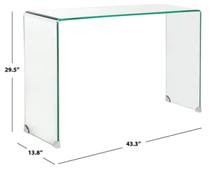 Safavieh Ambler Console Table - Sleek Tempered Glass Design For Modern Spaces, Entryway, Or Living Room Display FOX6012A