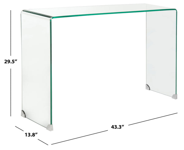 Safavieh Ambler Console Table - Sleek Tempered Glass Design For Modern Spaces, Entryway, Or Living Room Display FOX6012A