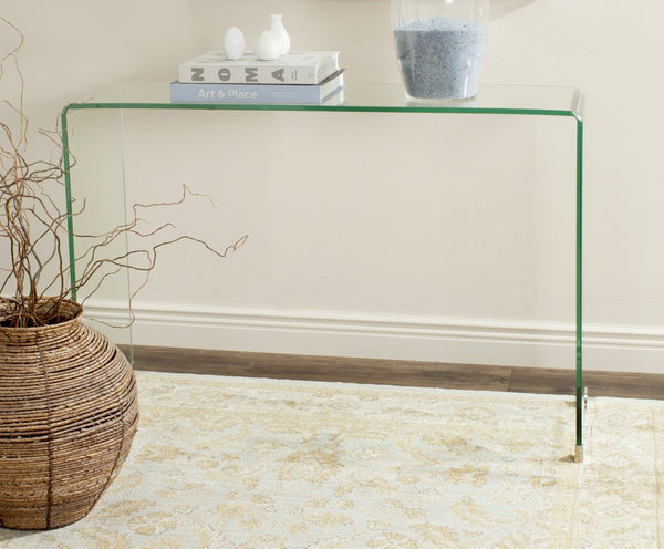 Safavieh Ambler Console Table - Sleek Tempered Glass Design For Modern Spaces, Entryway, Or Living Room Display FOX6012A