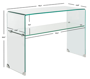 Safavieh Hollis Console Table - Minimalist Clear Glass Design For Floating Elegance And Functional Storage FOX6013A
